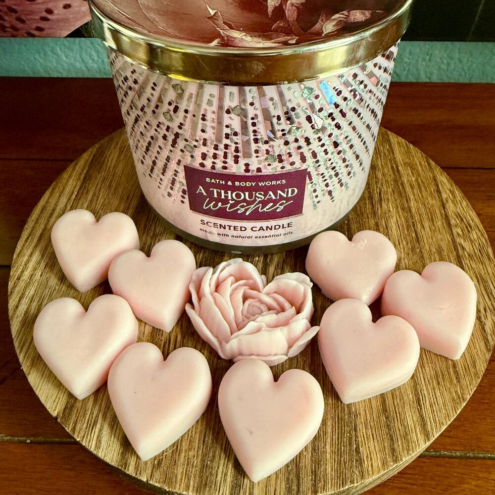 NEW HEART WAX MELTS 2.22oz BBW Candle Wax Melts A THOUSAND WISHES!